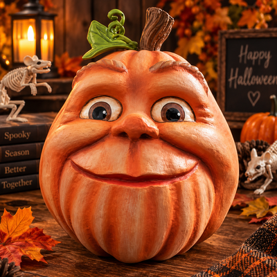 Pumpkin Head Character Figurine