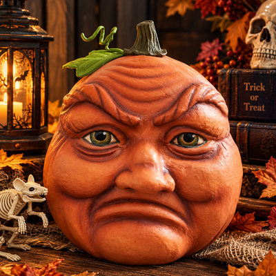 Pumpkin Head Character Figurine