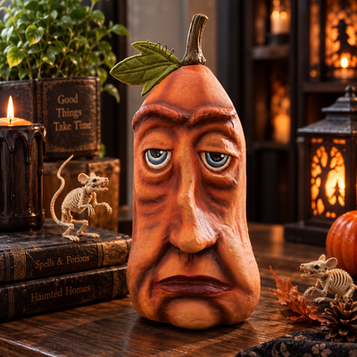 Pumpkin Head Character Figurine