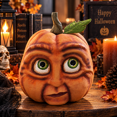 Pumpkin Head Character Figurine