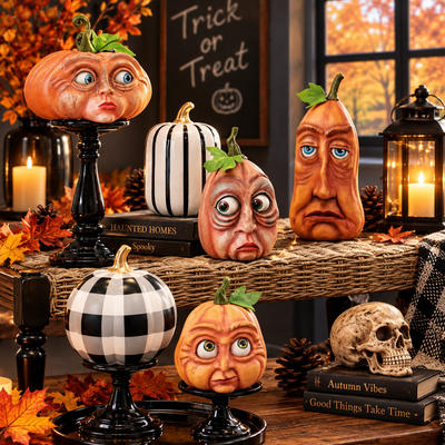 Pumpkin Head Character Figurine