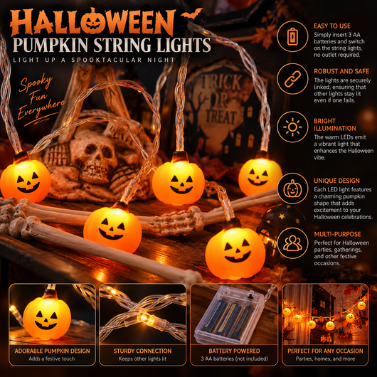 Halloween Pumpkin String Lights