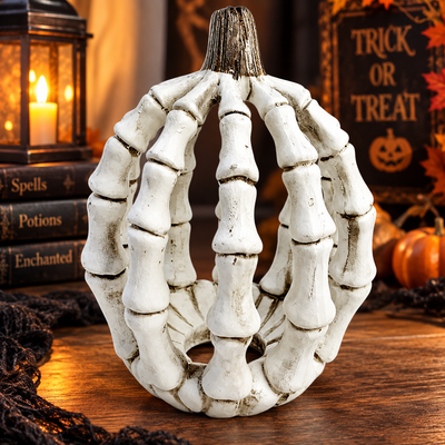 Skeleton Pumpkin Decor Figure
