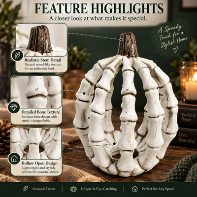Skeleton Pumpkin Decor Figure