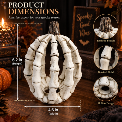 Skeleton Pumpkin Decor Figure