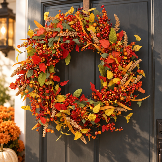 Rattan Berry Autumn Wreath