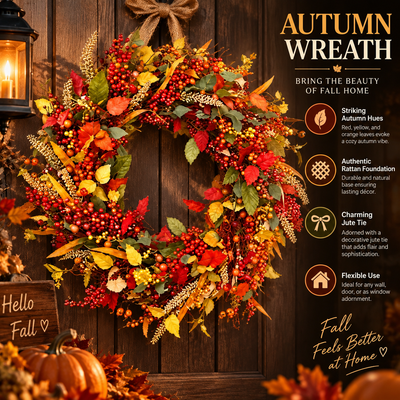 Rattan Berry Autumn Wreath