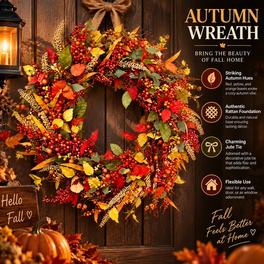 Rattan Berry Autumn Wreath