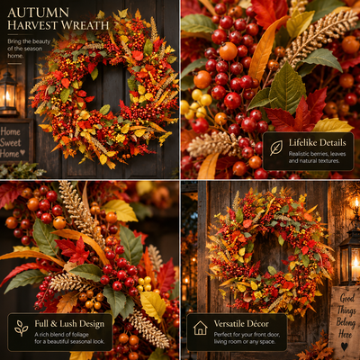Rattan Berry Autumn Wreath