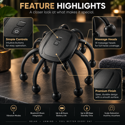 Cordless Electric Head Massager