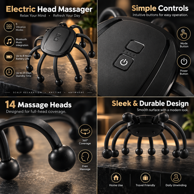 Cordless Electric Head Massager