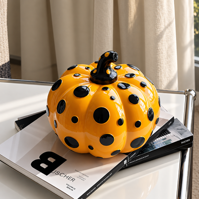 Polka Dot Resin Pumpkin Decor
