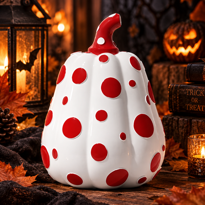 Polka Dot Resin Pumpkin Decor
