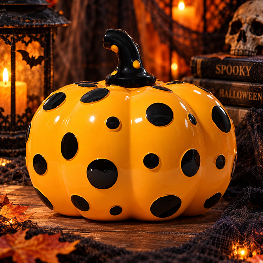 Polka Dot Resin Pumpkin Decor