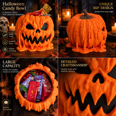 Pumpkin Ghost Candy Bowl