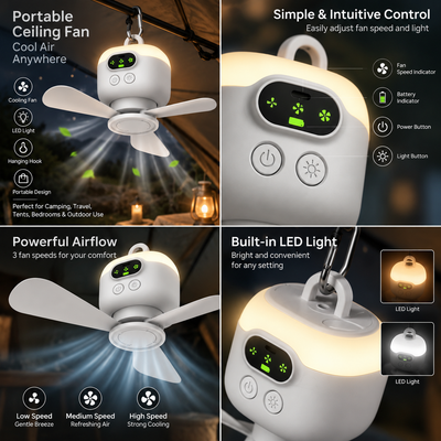 Rechargeable Hanging Camping Fan