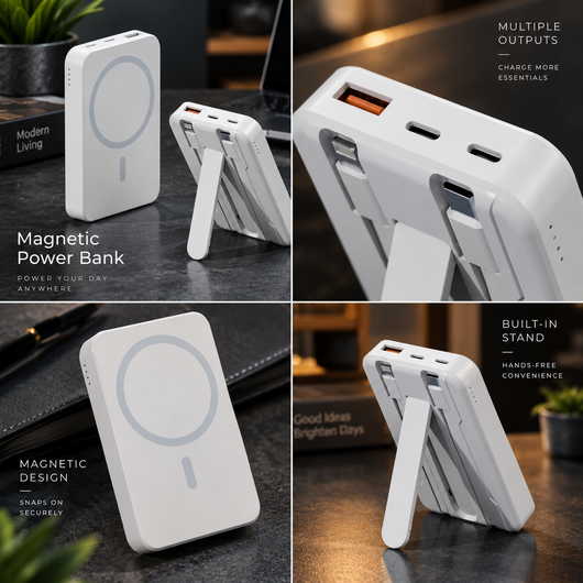 Magnetic Wireless Power Bank with Stand