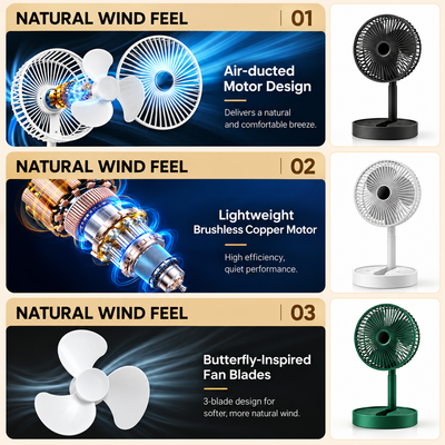 Foldable Telescopic Desk Fan