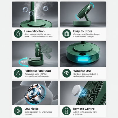 Foldable Telescopic Desk Fan