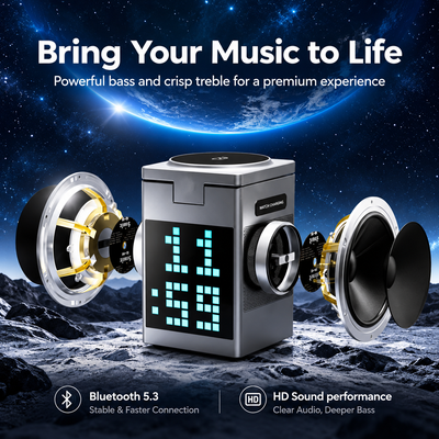 3-in-1 Wireless Charger Speaker Clock