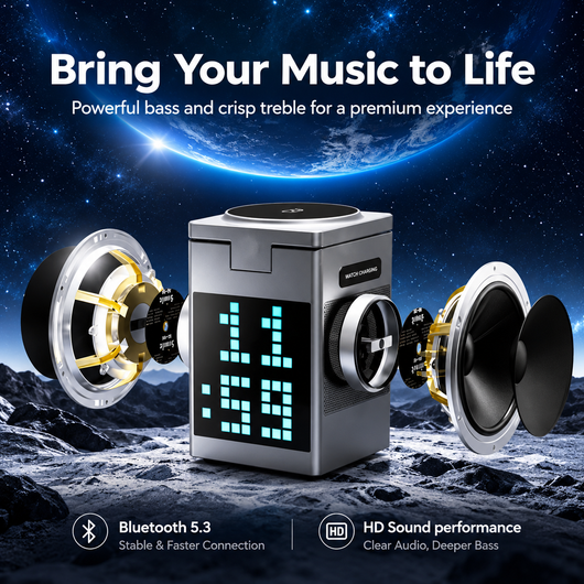 3-in-1 Wireless Charger Speaker Clock