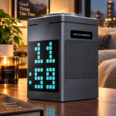 3-in-1 Wireless Charger Speaker Clock