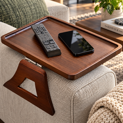 Bamboo Couch Arm Tray Table