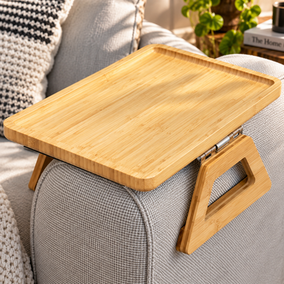 Bamboo Couch Arm Tray Table