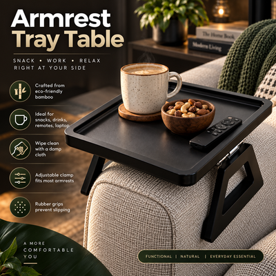 Bamboo Couch Arm Tray Table