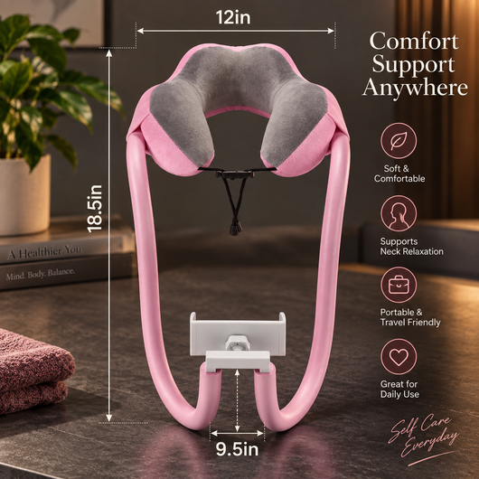 U-Shaped Neck Pillow with Phone Holder