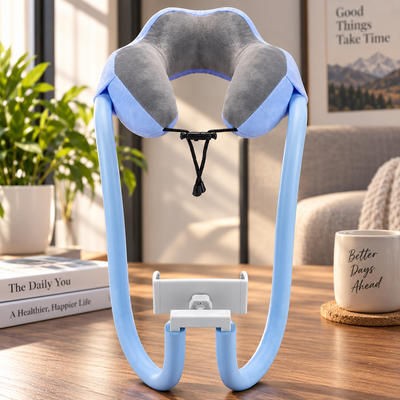 U-Shaped Neck Pillow with Phone Holder