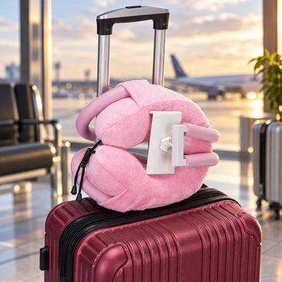 U-Shaped Neck Pillow with Phone Holder