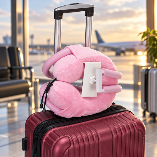 U-Shaped Neck Pillow with Phone Holder