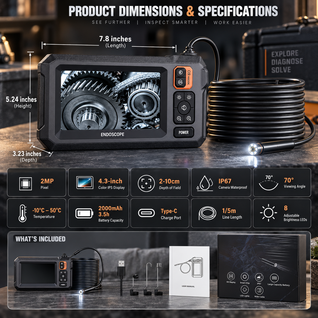 Endoscope Inspection Camera with Light