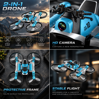 2-in-1 Mini Foldable Drone