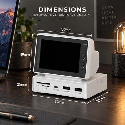 3.5 Inch Mini PC Monitor with USB-C Hub
