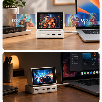 3.5 Inch Mini PC Monitor with USB-C Hub