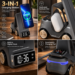 Race Car Wireless Charger Alarm Clock