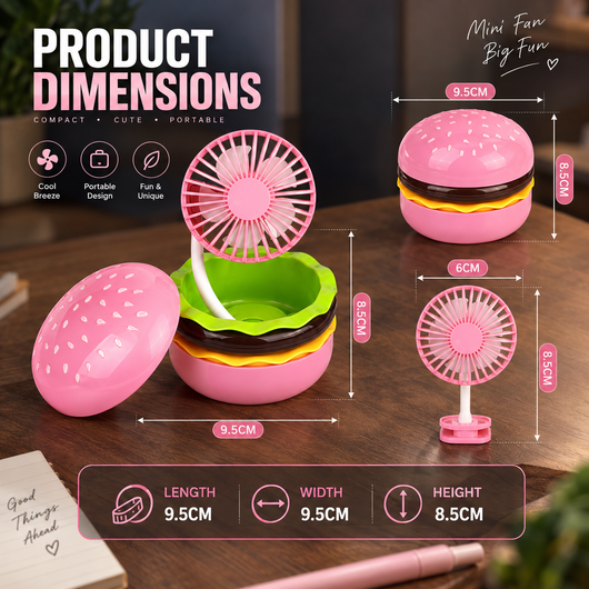 Rechargeable Burger Desk Fan