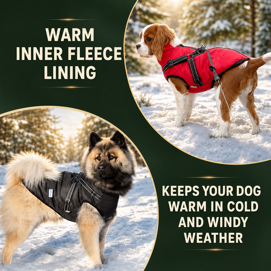 Fleece Lined Dog Winter Coat
