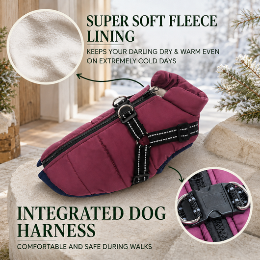 Fleece Lined Dog Winter Coat