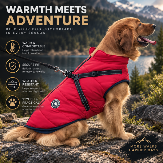 Waterproof Dog Winter Coat with Harness