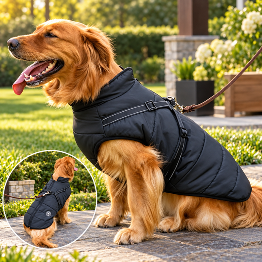 Waterproof Dog Winter Coat with Harness