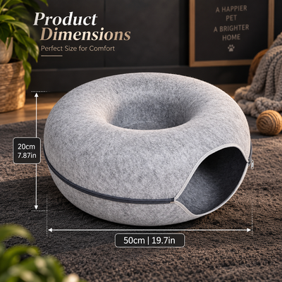 Felt Donut Cat Cave Bed