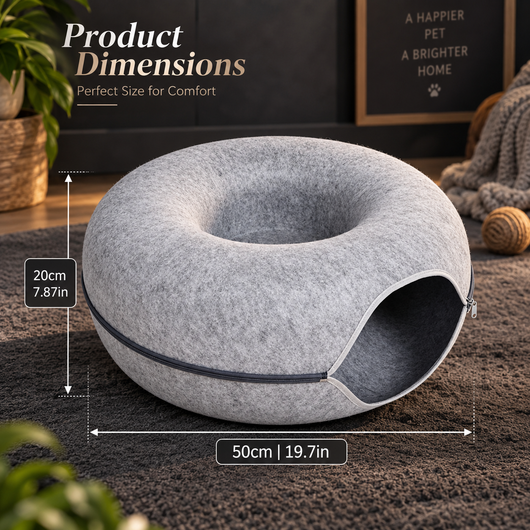 Felt Donut Cat Cave Bed