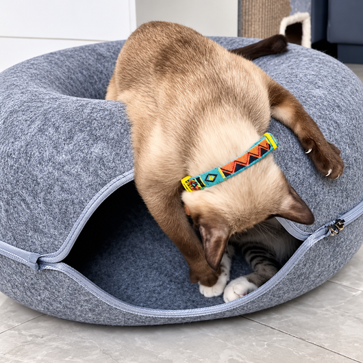 Felt Donut Cat Cave Bed