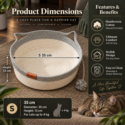 Woven Cotton Rope Cat Bed