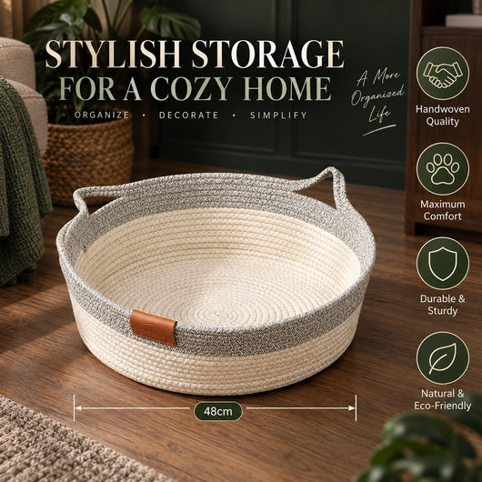 Woven Cotton Rope Cat Bed