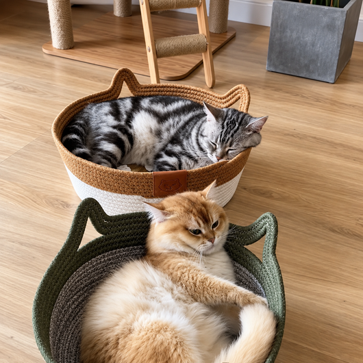 Woven Cotton Rope Cat Bed