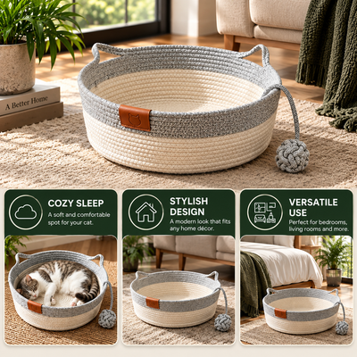 Woven Cotton Rope Cat Bed